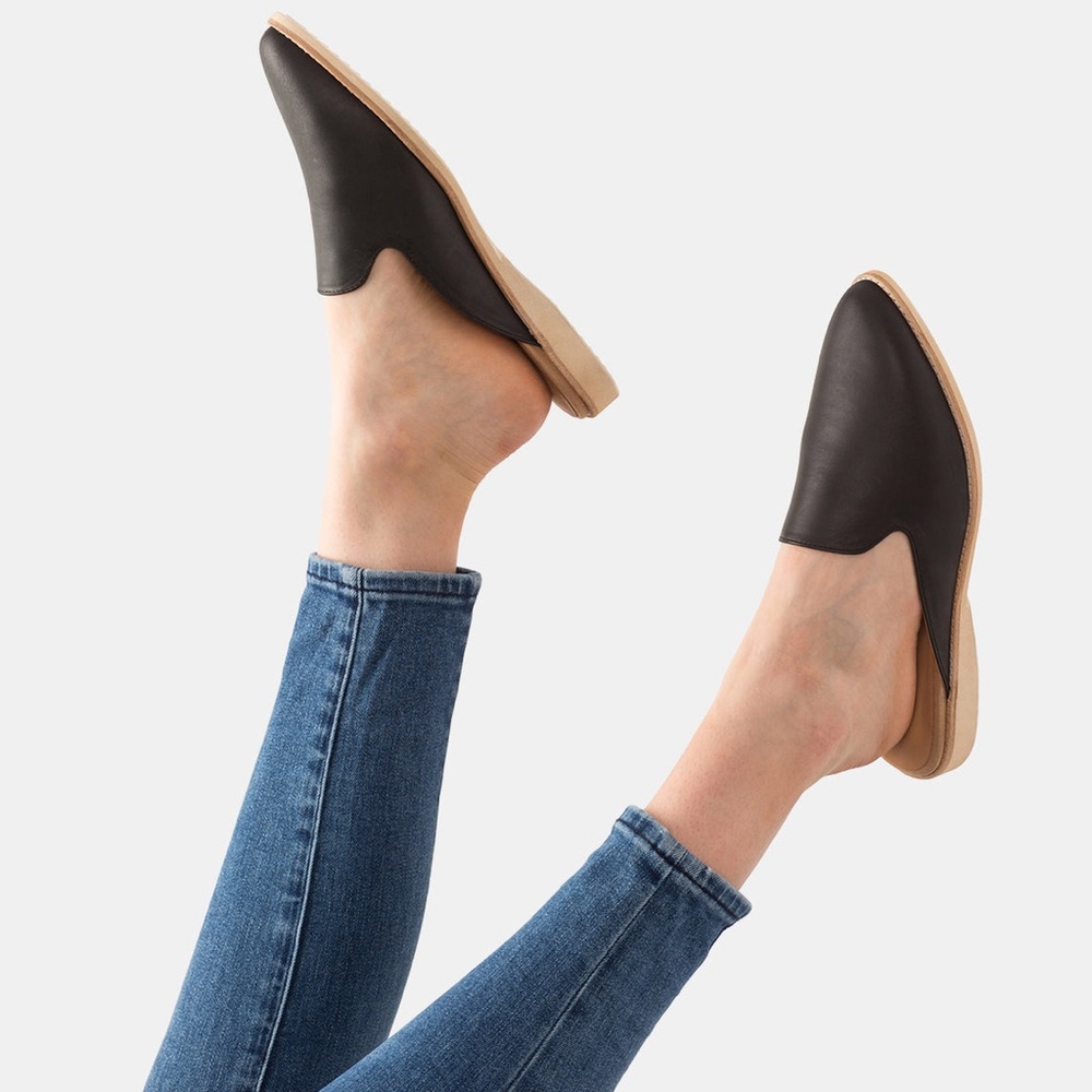 Rollie Madison Mule-Black Calf Hair Slip on shoes SZ 40 9.5 US